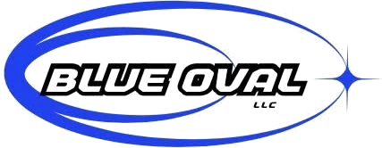 Blue Oval LLC logo - radar speed sign and light tower rental Tucson